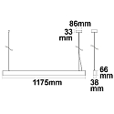 LED Office hanging lamp GRID Up+Down, UGR<6, stackable, 1-10V dimmable, matt silver