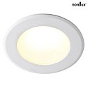 Nordlux Luce da incasso BIRLA dimmerabile IP20, Bianco dimmerabile 6W 600lm 3000K 36° 36° CRI 80