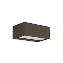 Auenwandleuchte NEMESIS , IP54 IK04,Up/Down, 9 x 22cm, E27 max. 15W, Aluminium / Mattglas + Diffusor, braun