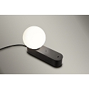 Lampe de table PERLINA TABLE avec connexion USB, CCT Switch, avec prise de courant, avec variateur tactile IP20, noir gradable