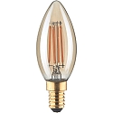 Ampoule  filament forme bougie C35 GOLD commutable C35 clair E14 4,5W 380lm 1800K 320 CRI 80-89 