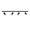 1-Phasen Schienensystem Set DESIGNLINE TUBE KIT, 2m Schiene, 1 Einspeisung, 4 TUBE Spots GU10, schwarz