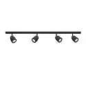 1-Phasen Schienensystem Set DESIGNLINE BELL KIT, 2m Schiene, 1 Einspeisung, 4 BELL Spots GU10, schwarz