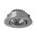 Recessed LED spot RICO HR, IP44, 6.5W 2800K 500lm 36°, CRi> 90, swiveling, dimmable, brushed nickel