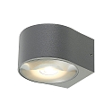 Molto Luce LED Outdoor Wandleuchte FOCO W, Up&Down, rund, silber