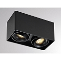 Molto Luce Deckenaufbaustrahler QANA DOUBLE SQUARE SD, eckig, 2-flammig, GU10, schwarz