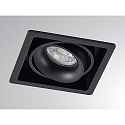 Molto Luce Deckeneinbaustrahler QANA SQUARE R, eckig, 1-flammig, GU10, schwarz