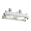 Molto Luce Deckeneinbaustrahler QANA DOUBLE SQUARE R, eckig, 2-flammig, GU10, wei�