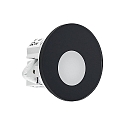 Molto Luce wall recessed luminaire WALL 68R GLASS round IP20, black dimmable