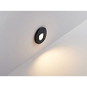 Molto Luce wall recessed luminaire WALL 68R SINA round IP20, black dimmable