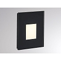 wall recessed luminaire WALL 68R GLASS square IP44, black dimmable