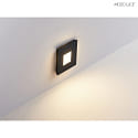 Molto Luce Lampada da incasso a parete WALL 68R GLASS angolare IP44, nero dimmerabile