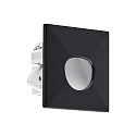 wall recessed luminaire WALL 68R SINA square IP44, black dimmable