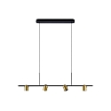 Molto Luce LED Pendelleuchte NUUN SD, 4-flammig, 23W, 2700/3000K, DALI dimmbar, schwarz / gold