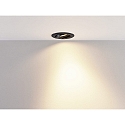 Molto Luce LED Einbaustrahler AGON FLAT RD, rund, 55�, 5W, 2700K, schwarz