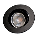 Megatron ceiling recessed luminaire DECOCLIC 68MM / GU10 + GU5.3 round, swivelling GU10 IP20, black matt dimmable