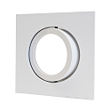 Recessed ring DECOCLIC, angular, IP20, opening  6.8cm, 230V / 12 V, swiveling, incl. GU10- and GU5.3 socket, white
