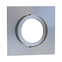 Recessed ring DECOCLIC, angular, IP20, opening  6.8cm, 230V / 12 V, swiveling, incl. GU10- and GU5.3 socket, matt aluminium