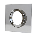 Recessed ring DECOCLIC, angular, IP20, opening  6.8cm, 230V / 12 V, swiveling, incl. GU10- and GU5.3 socket, glossy chrome