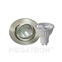 Recessed ring set DECOCLIC DUALBEAM + U-DIM, round, opening  6.8cm, incl. socket + MM26712, brushed iron