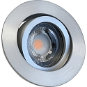 Luce da incasso DECOCLIC 68MM rotondo, girevole, Dim-To-Warm, Set di 1 IP20, acciaio inossidabile spazzolato dimmerabile 7