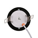 nobil ceiling recessed luminaire PANEL FLAT 85 R SCCT MP round, CCT Switch, switchable, multipower IP44, black 