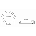 Panneau à LED LED PANEL FLAT 130 R DTW Dim-To-Warm, gradable 11W 2000 - 3000K 120° 120° CRI >80