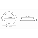 Panneau à LED LED PANEL FLAT 300 R contrôlable par DALI, dimmable, gradable 20W 1900lm 3000K 120° 120° CRI >80