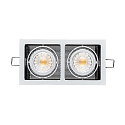 recessed luminaire LED MINI KARDAN E2 BIO 2 flames, swivelling, dimmable IP40, clear, black