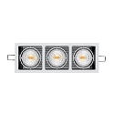 recessed luminaire LED MINI KARDAN E3 BIO 3 flames, swivelling, dimmable IP40, clear, black