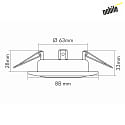 nobilé Downlight C 3830 pivotant GX5,3 IP20, chrome, noir  gradable