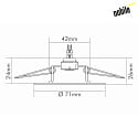 Recessed luminaire for starry sky C 410, Ø 7.1cm, GY6.35, chrome