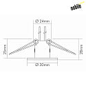 Recessed luminaire for starry sky C 411, Ø 3cm, G4, matt chrome