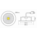 nobil Recessed LED spot 5068 ECO FLAT, round, 350mA, 8W 4000K 750lm 38, CRi>90, dimmable, chrome