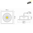 nobilé Recessed LED spot 5068Q ECO FLAT, square, 350mA, 8W 4000K 750lm 38°, swivelling, dimmable, matt white
