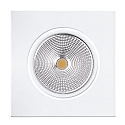 Recessed LED spot 5068Q ECO FLAT, square, 350mA, 8W 3000K 700lm 38, swivelling, dimmable, matt white