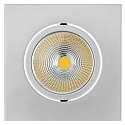 Recessed LED spot 5068Q ECO FLAT, square, 350mA, 8W 3000K 700lm 38, swivelling, dimmable, matt chrome