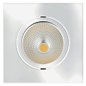 Recessed LED spot 5068Q ECO FLAT, square, 350mA, 8W 3000K 700lm 24, swivelling, dimmable, chrome