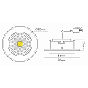 nobil Recessed LED spot 5068 ECO FLAT, IP44, round, 350mA, 8W 4000K 750lm 24, CRi>90, dimmable, brushed nickel