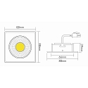 nobil LED Einbau-Downlight A 5068Q T FLAT, 8.8 x 8.8cm, COB, 8W 4000K 38, CRi >90, schwenkbar, dimmbar C, Wei