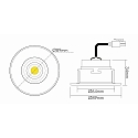 nobil Recessed LED spot 5068 ECO FLAT glare-free, 350mA, 8W 4000K 800lm 38, CRi>90, dimmable, matt white