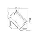 nobil Aluminum Corner Profile 3 TP, 200cm, for LED Strips up to 1.4cm width