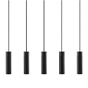 Pendelleuchte TILO, 5-flammig, IP20, GU10, Baldachin lang, Schwarz