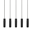 Luci a sospesione TILO 5-Lampadine GU10 IP20, Nero, Nero opaco 