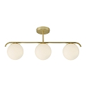 Ceiling luminaire GRANT, 3 flames, E14, IP20, brass
