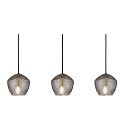 Luci a sospesione ORBIFORM 3-Lampadine E14 IP20, Ottone, colori del fumo, Nero 