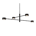 Luci a sospesione CLYDE 4-Lampadine IP20, nero, nero opaco dimmerabile