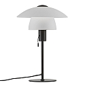 Nordlux Table lamp VERONA, E27, IP20, black, glass opal white