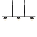 Luminaire  suspension CONTINA 3 flammes G9 IP20, blanc opale, noir , noir brillant 