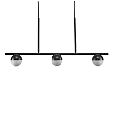 Pendant luminaire CONTINA, 3 flames, G9, IP20, glass opal white, black
